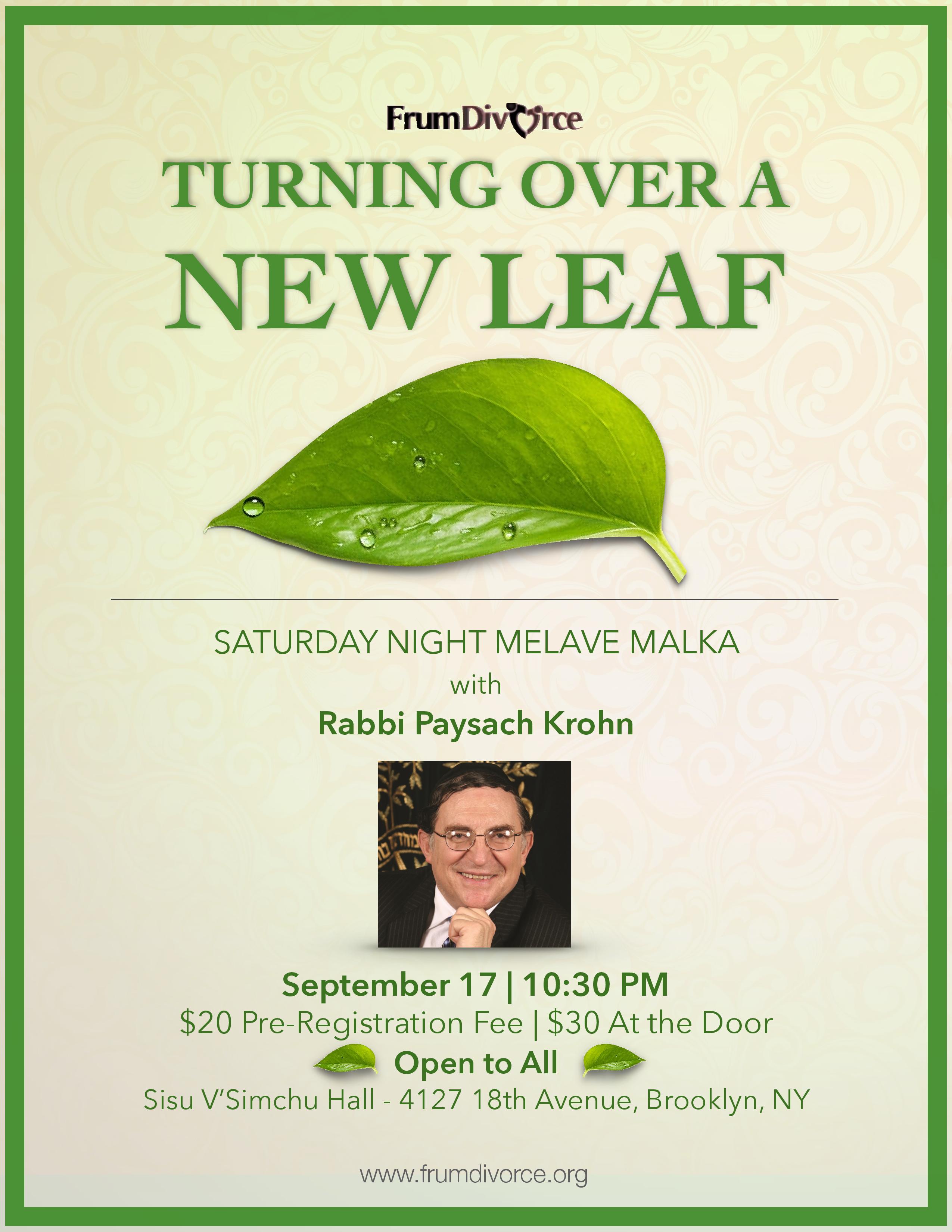 Turning Over a New Leaf - Melave Malka