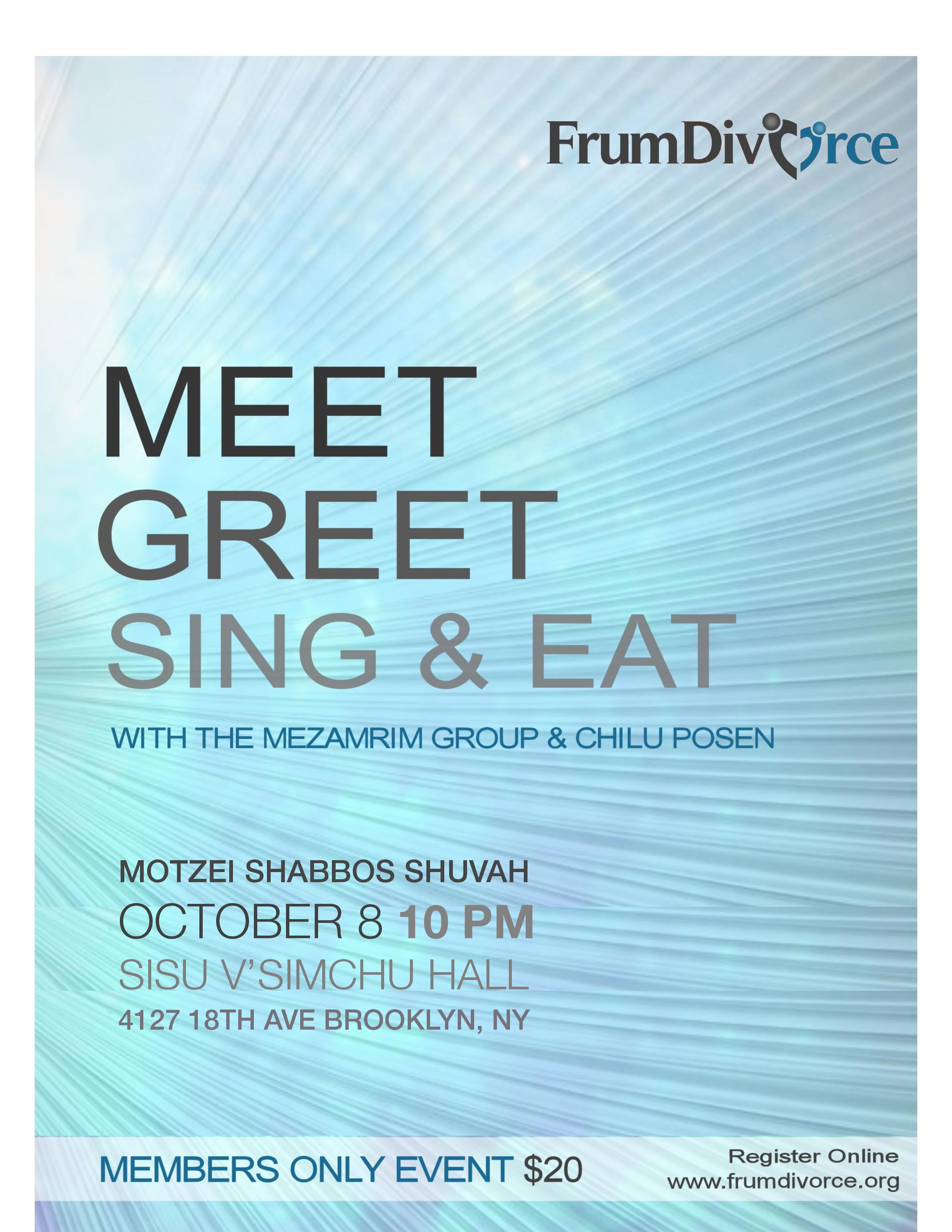 Meet & Greet Motzei Shabbos Shuva